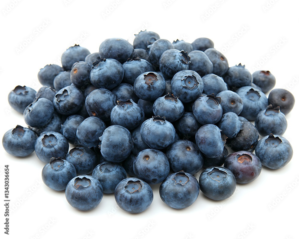 Blueberries pile on white background. Stock food photography Blueberries pile on white background. Stock food photography