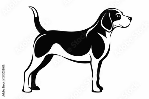 beagle line art silhouette vector illustration