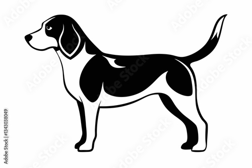 beagle line art silhouette vector illustration