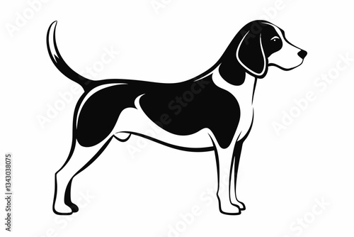 beagle line art silhouette vector illustration