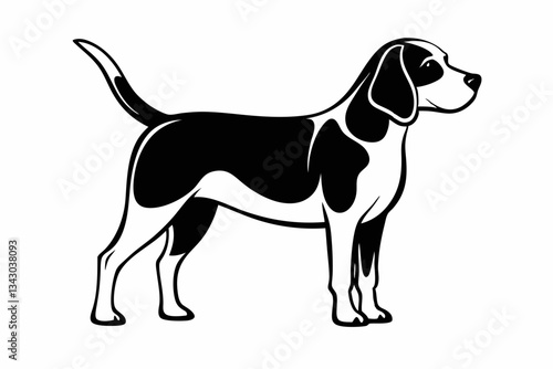 beagle line art silhouette vector illustration