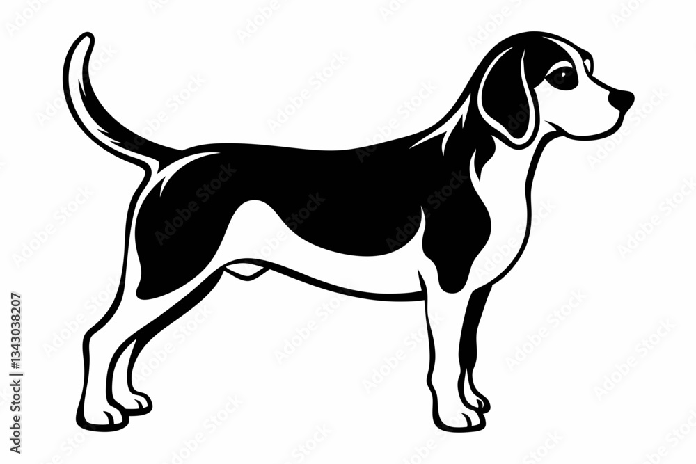 beagle line art silhouette vector illustration beagle line art silhouette vector illustration