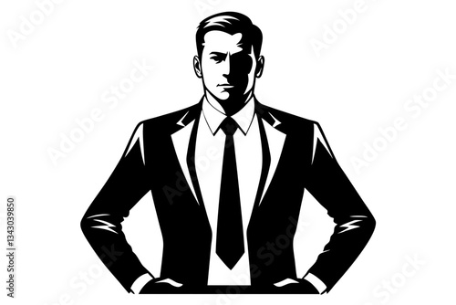 businessman line art silhouette vector illustration