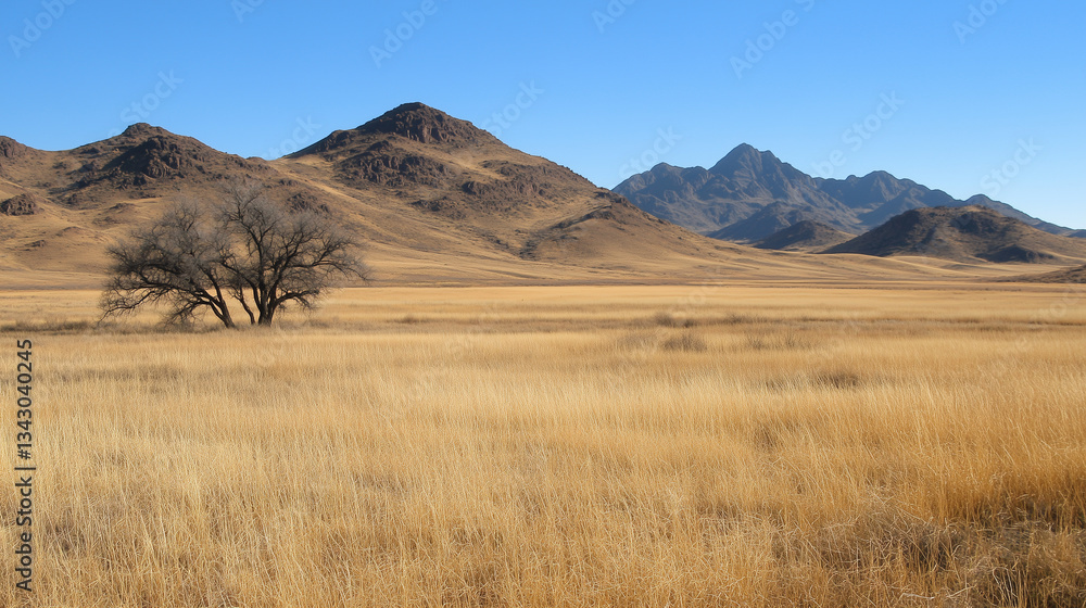 Naklejka premium mountain landscape with blue sky ,panorama landscape with sky and clouds and mountain for banner wallpaper cover poster,backdrop design with copy space