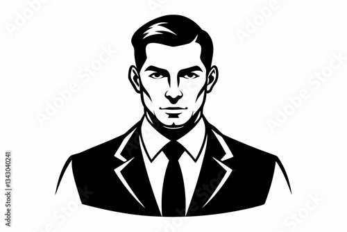 businessman line art silhouette vector illustration