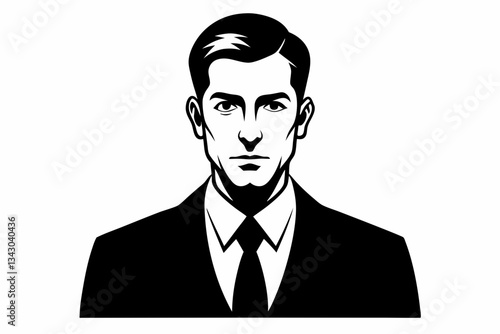 businessman line art silhouette vector illustration