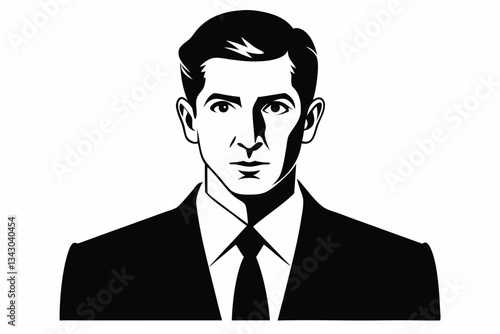 businessman line art silhouette vector illustration