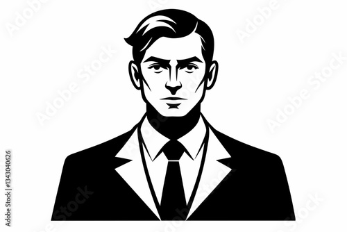 businessman line art silhouette vector illustration