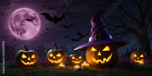 halloween background with pumpkins photo