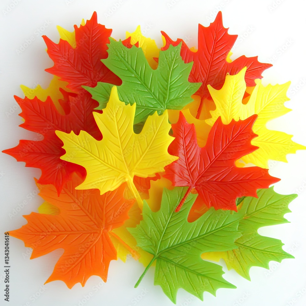 Colorful maple leaves clustered Colorful maple leaves clustered