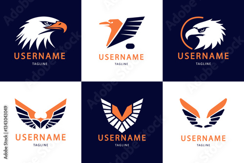 Silhouette-style eagle logo illustration vector