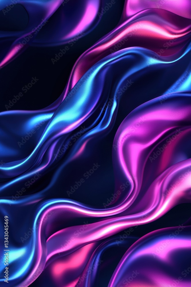 Obraz premium Fluid abstract waves in vibrant purple and blue hues