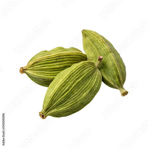 Wallpaper Mural Green cardamom pods, a fragrant spice trio, exudes warmth and culinary promise against a clean On white Or png Background Torontodigital.ca