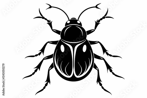 flea beetle line art silhouette vector illustration