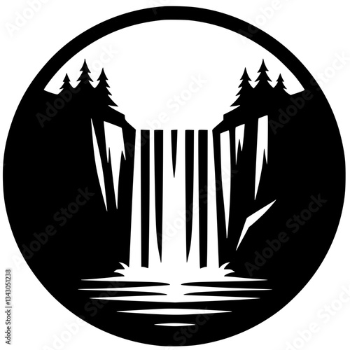 Waterfall logo silhouette