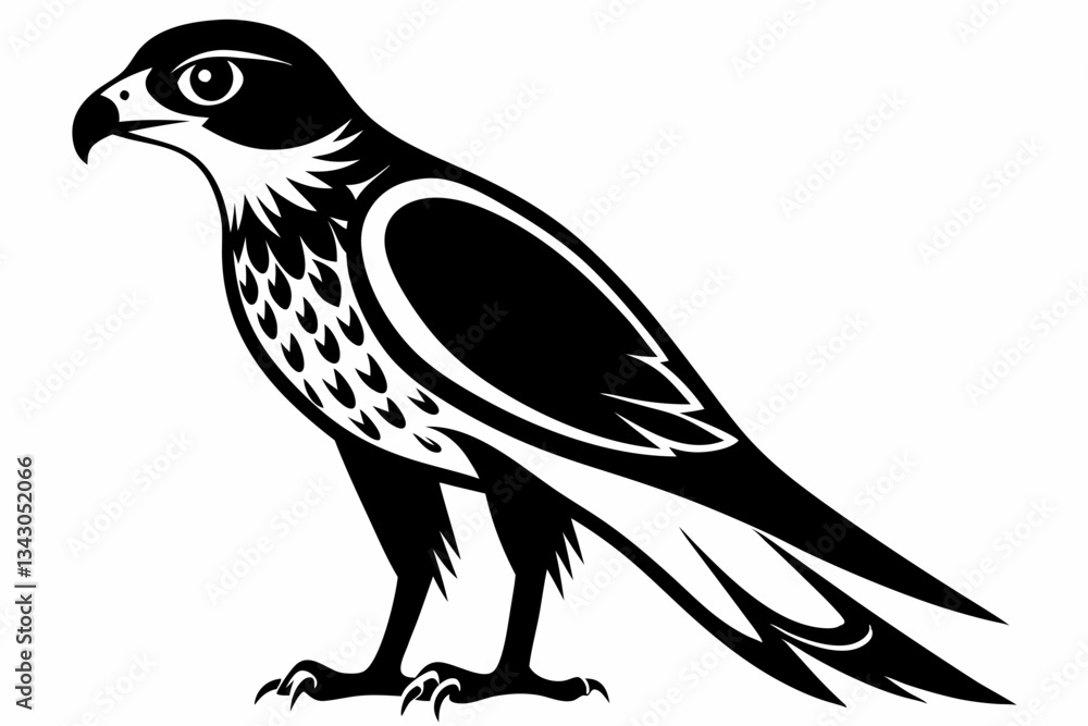 Obraz premium goshawk bird line art silhouette vector illustration