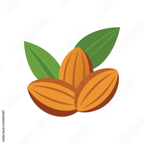 almonds colorful vector art illustration