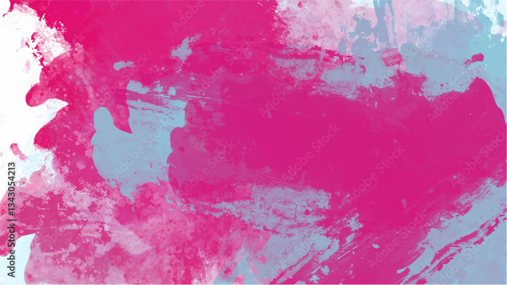 Pink and blue watercolor background with copyspace for your design. vector.