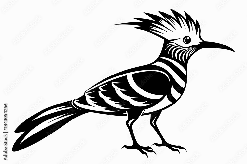 Fototapeta premium hoopoe bird line art silhouette vector illustration