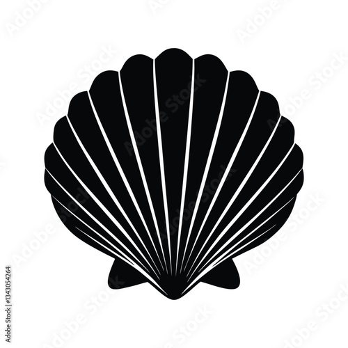 sea Jacobean scallop Shel silhouette vector illustration