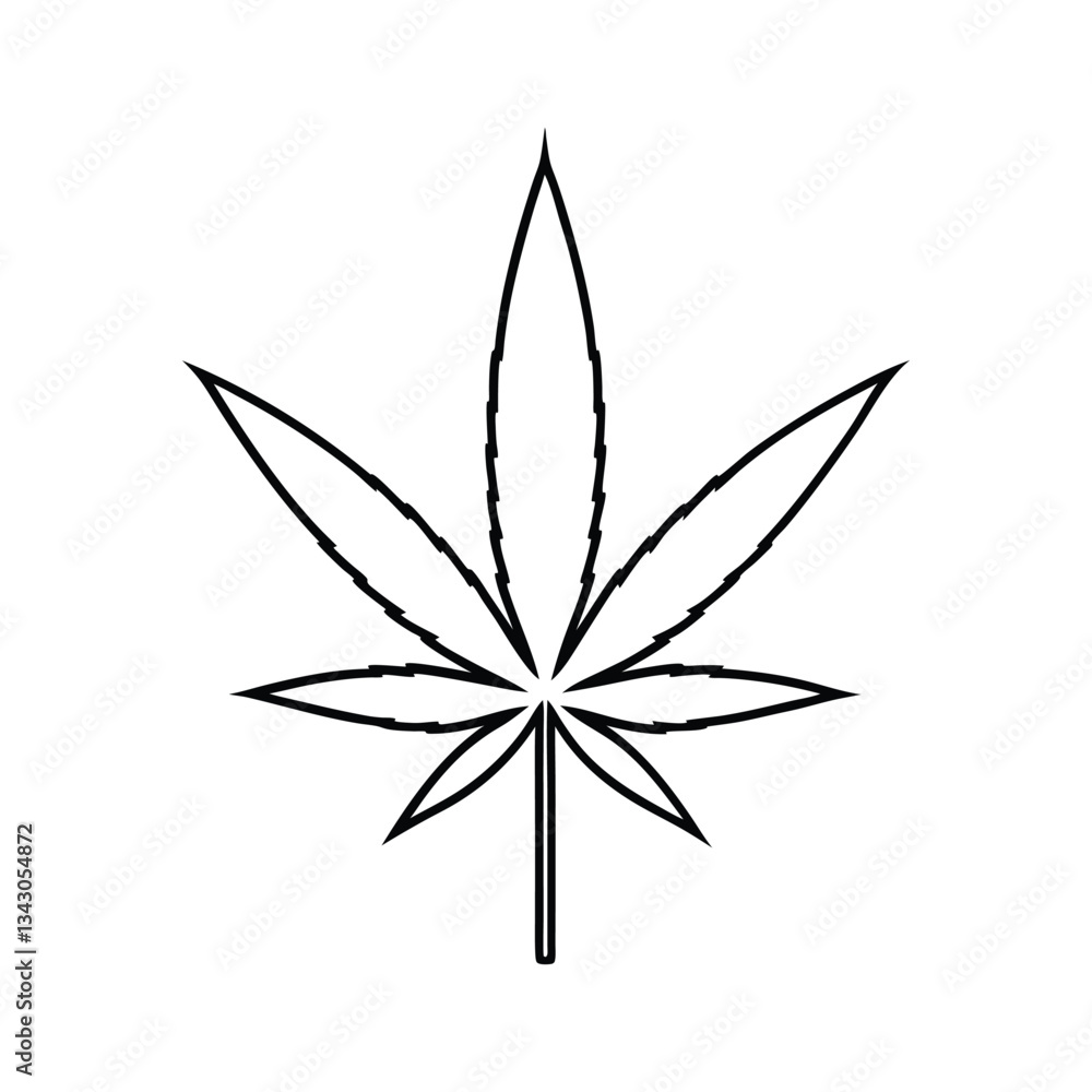 Cannabis Leaf line art vector illustration Cannabis Leaf line art vector illustration