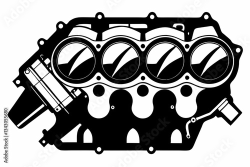 intake manifold line art silhouette vector illustration