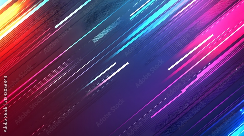 Abstract design featuring vibrant colored lines across dark background Abstract design featuring vibrant colored lines across dark background