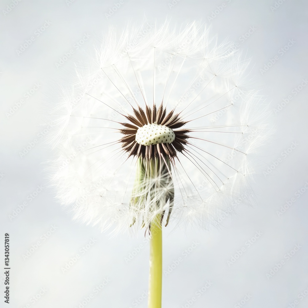 Fototapeta premium Close-up dandelion seed head against sky