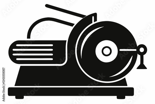 meat slicer line art silhouette vector illustration