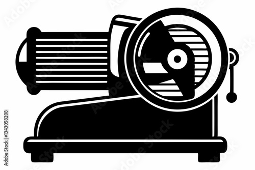 meat slicer line art silhouette vector illustration