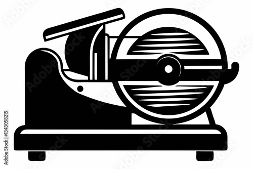 meat slicer line art silhouette vector illustration