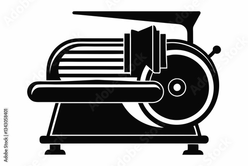 meat slicer line art silhouette vector illustration