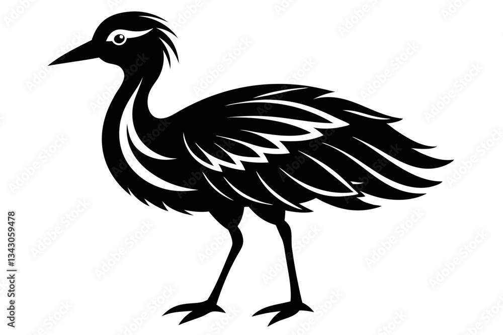 Fototapeta premium migratory bird line art silhouette vector illustration