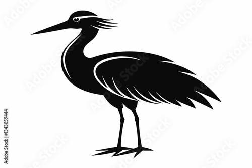 migratory bird line art silhouette vector illustration