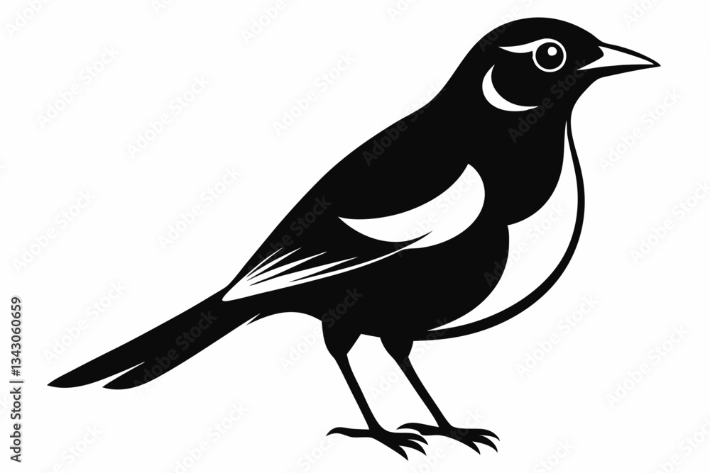 Fototapeta premium myna bird line art silhouette vector illustration