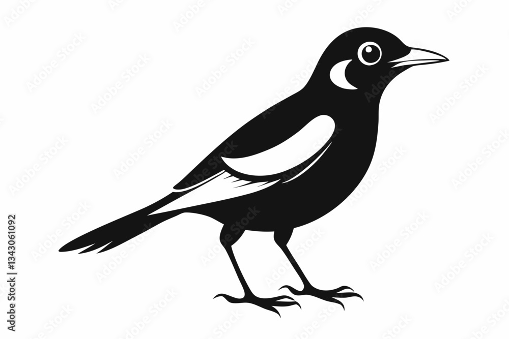 Fototapeta premium myna bird line art silhouette vector illustration