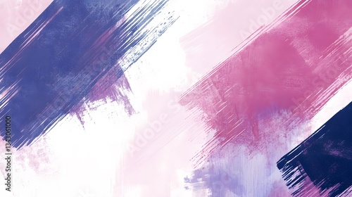 Abstract painting of brush strokes in various colors on white