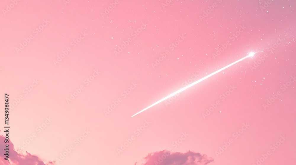 Fototapeta premium Space Silver Shooting Overview Pastel Vibe Star Text
