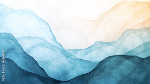 Wallpaper Mural Abstract Mountain Landscape in Soft Blue Tones Torontodigital.ca