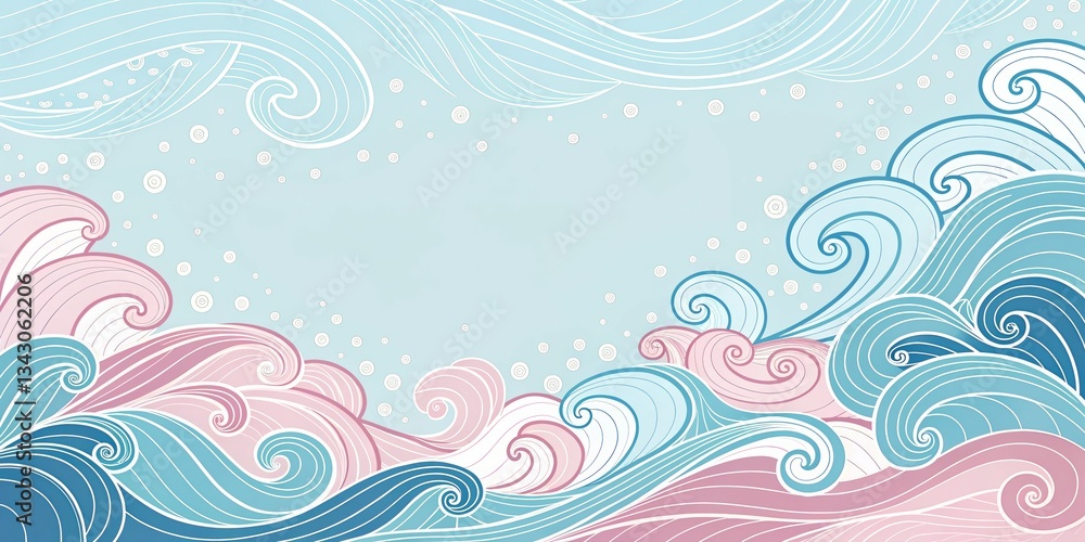 Dynamic ocean waves illustration coastal art graphic design serene beach environment aesthetic viewpoint tranquility and movement concept Dynamic ocean waves illustration coastal art graphic design serene beach environment aesthetic viewpoint tranquility and movement concept