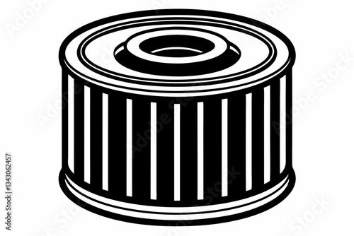 oil filter line art silhouette vector illustration
