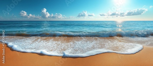 Wallpaper Mural Serene Ocean Wave on Sandy Beach at Sunset Torontodigital.ca