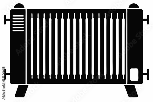 radiator line art silhouette vector illustration