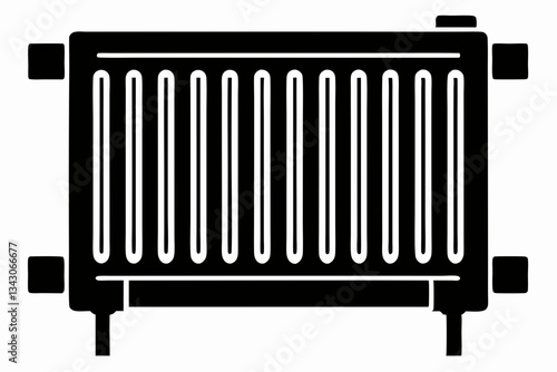 radiator line art silhouette vector illustration