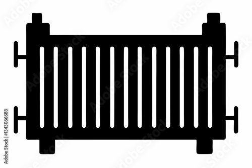 radiator line art silhouette vector illustration