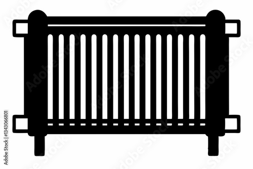 radiator line art silhouette vector illustration