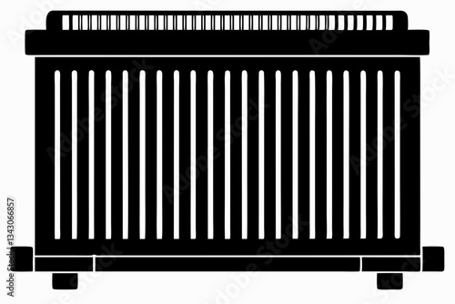 radiator line art silhouette vector illustration