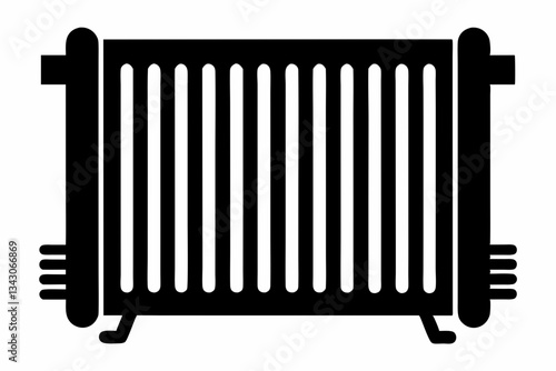 radiator line art silhouette vector illustration