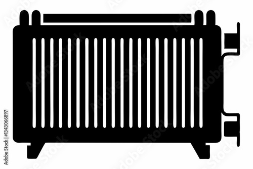 radiator line art silhouette vector illustration