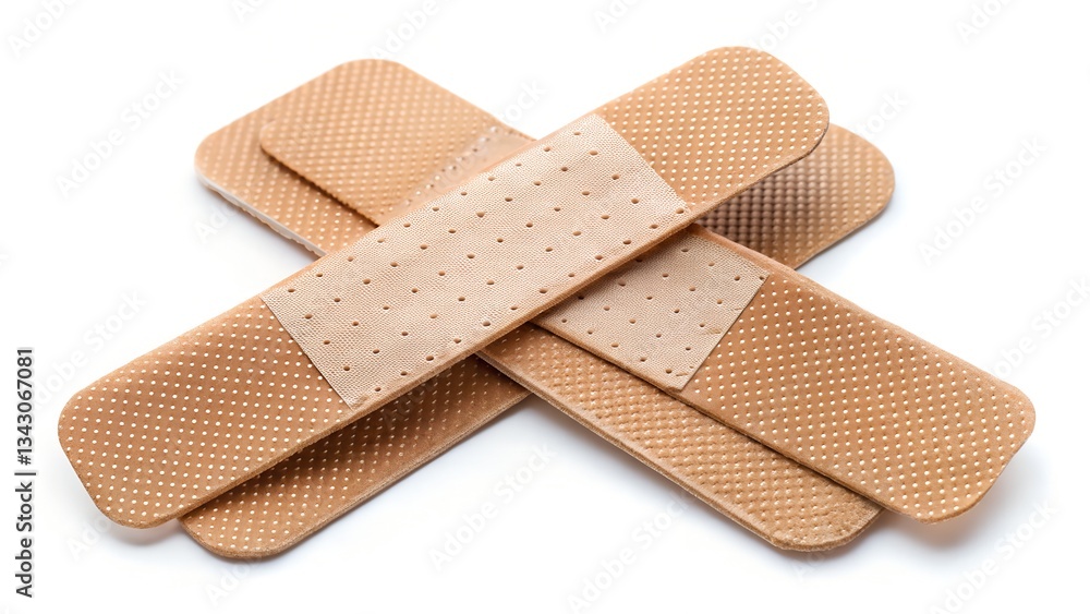 Adhesive bandage strips isolated on white background Adhesive bandage strips isolated on white background